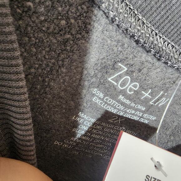 Howdy gray sweatshirt women's 2X by Zoe+Liv - Picture 4 of 7